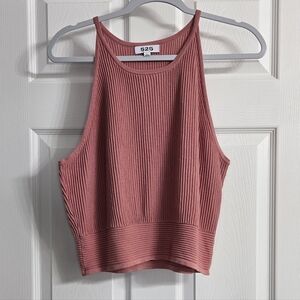 525 America Women's Pink Ribbed Tank Top